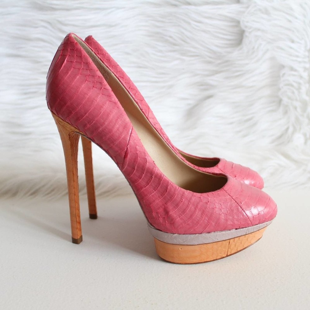 Brian Atwood Fontanne Snake Platform Pumps